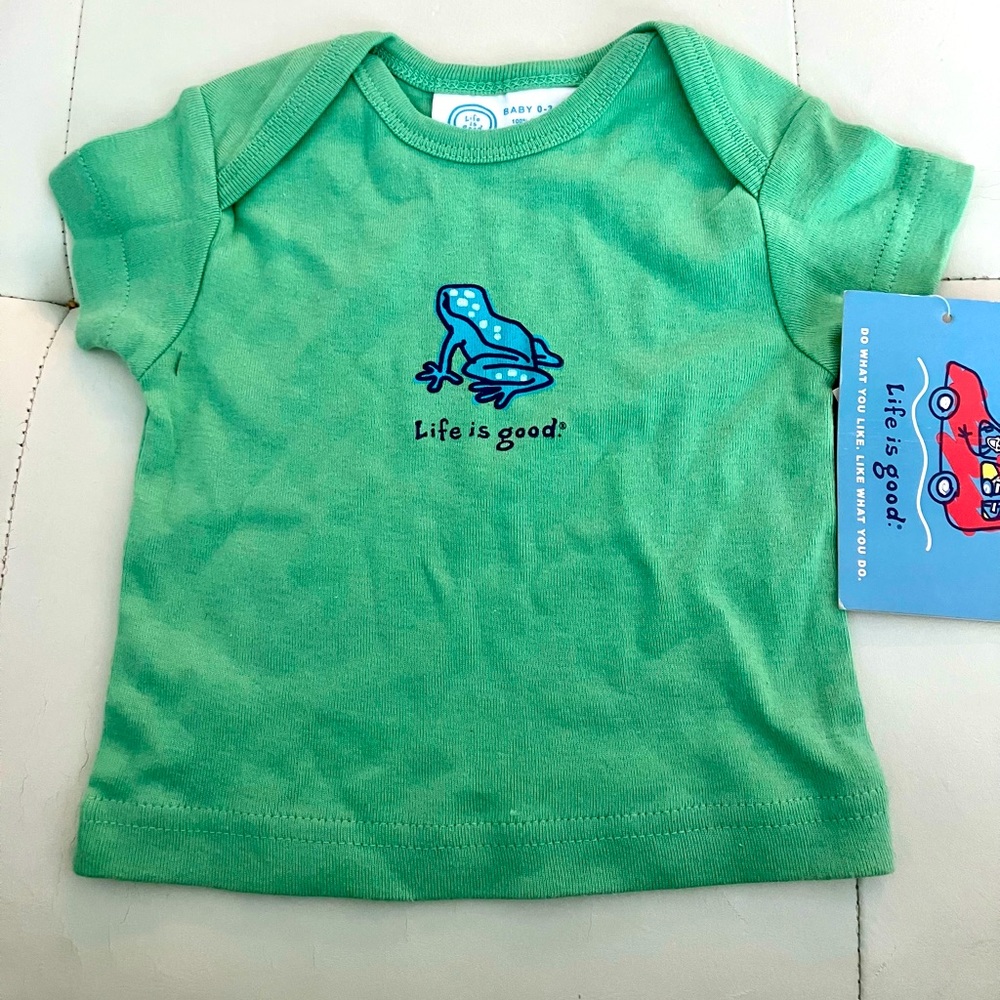 New with tags Life is Good Frog T shirt baby 0-3 months